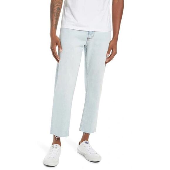 ROLLA'S Relaxo Chop Straight Leg Raw Hem Jeans In Original Bleach 16266C Mens 28